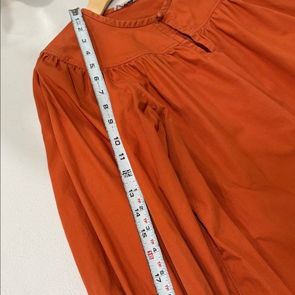 Saint Laurent Vintage Rust Color Balloon Sleeve Button Top Blouse—BEAUTIFUL! EUC - Picture 10 of 13